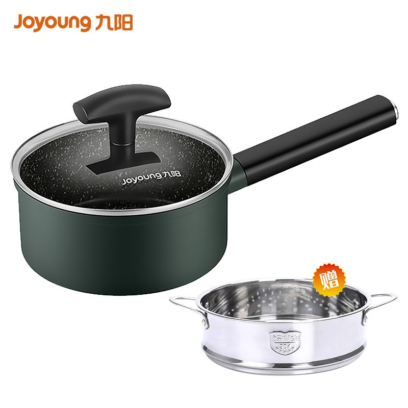 九阳(Joyoung) 麦饭石色不粘锅奶锅不粘家用小煮锅宝宝辅食轻炊煮牛奶泡面直径18cm CF-TLB1863D