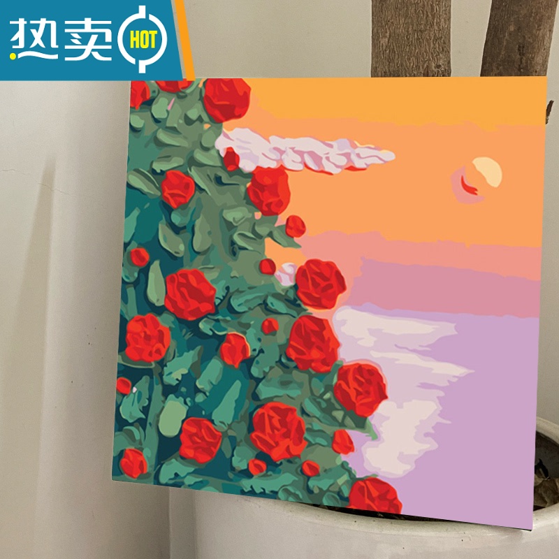 敬平数字油画diy填充油彩画手工画画小尺寸手绘填色肌理画装饰丙烯画装饰画高清大图