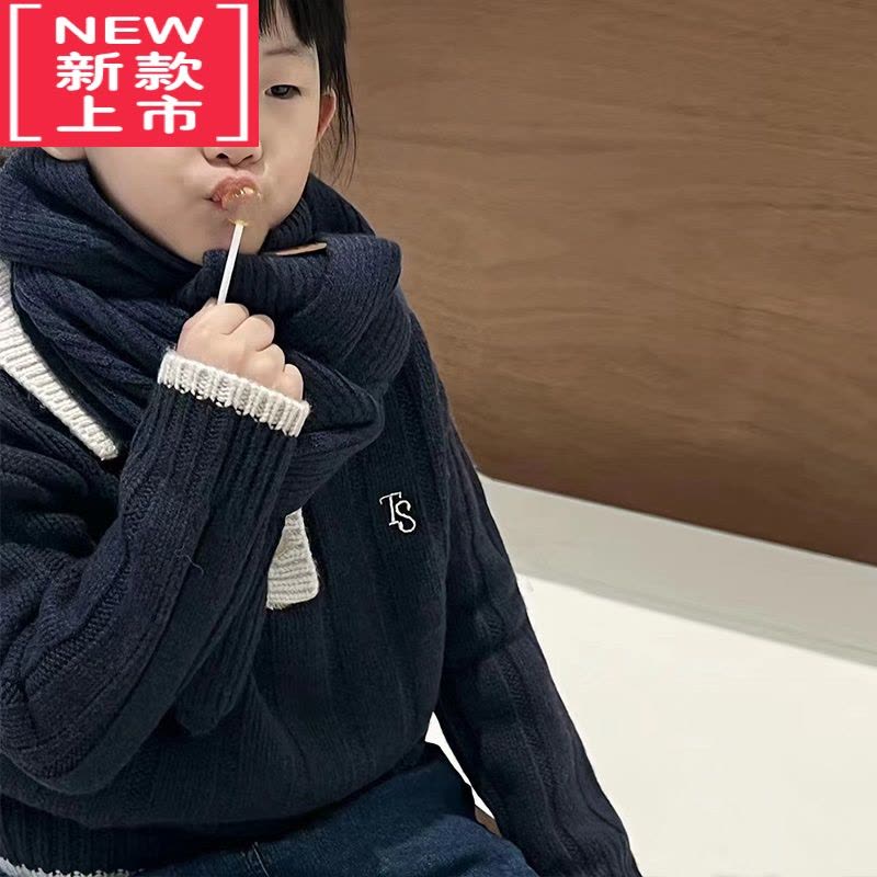 可莉允bora韩国童装女毛衣男童2022秋季新款polo领针织衫洋气上衣潮图片