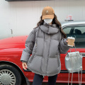 棉衣女短款2023年冬季新款羽绒棉服宽松加厚面包服小个子棉袄外套_443706 S 灰色