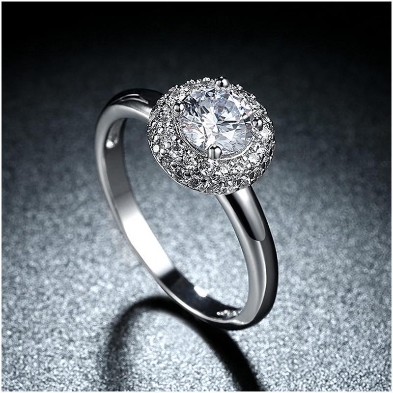 R841-CCouple Love Gold Rings铂金订婚戒指男女钻石情侣简约日韩送女朋友七夕情人节礼物