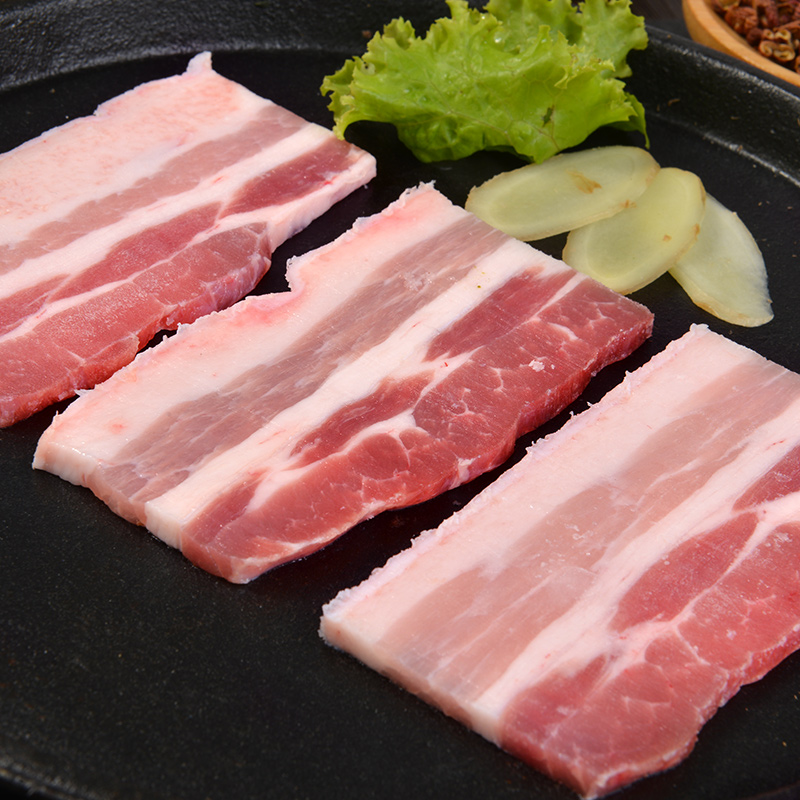 食无竹 猪五花肉片500g 带皮五花肉猪五花烤肉猪五花 火锅 红烧肉粉蒸肉东坡肉食材高清大图