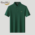 鳄鱼恤CROCODILE 专款夏季经典纯色透气polo衫商务休闲短袖衫男 50码 墨绿色