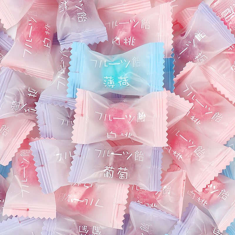 珍友丽磨砂硬糖(白桃味+葡萄味)500g网红糖果儿童小零食喜糖囤货批发