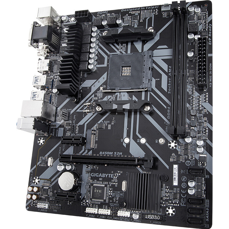 技嘉B450M-S2H主板+AMD 3100+KVR DDR4 2666+金士顿A400/240GB+500电源
