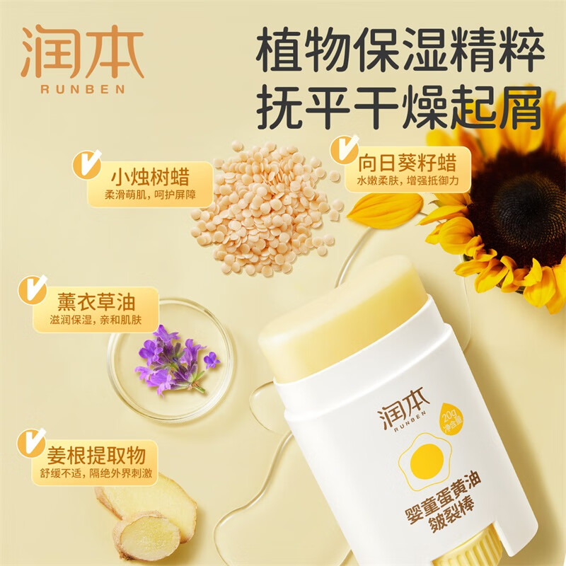 润本(RUNBEN)婴童蛋黄油皴裂棒20g-2023版高清大图