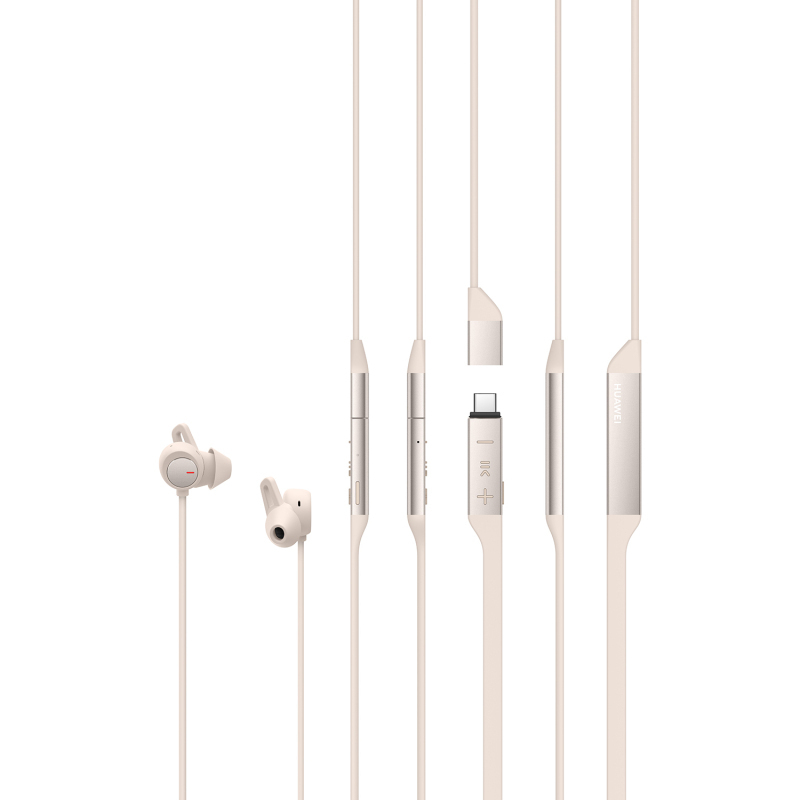 华为/HUAWEI FreeLace Pro 晨曦白 无线蓝牙运动颈挂耳机 入耳式耳机 智慧闪连快充 双重主动降噪
