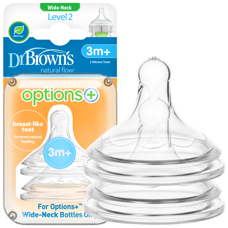 布朗博士（DrBrown’s）爱宝选PLUS流量2宽口硅胶奶嘴（2个装）高清大图