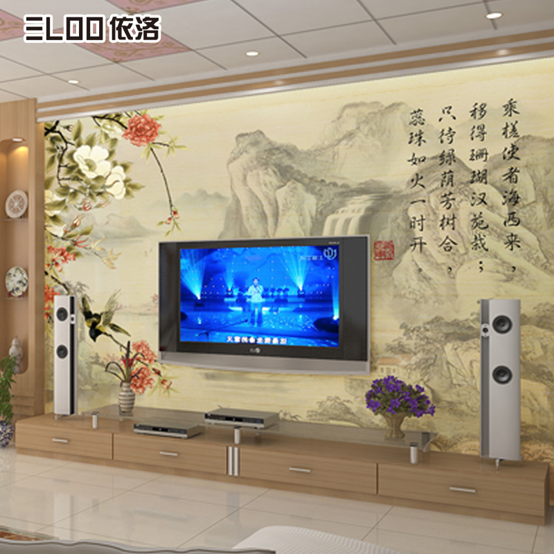 大型壁画 明清古典中式国画山水墙纸壁纸 电视沙书房背景墙壹德壹