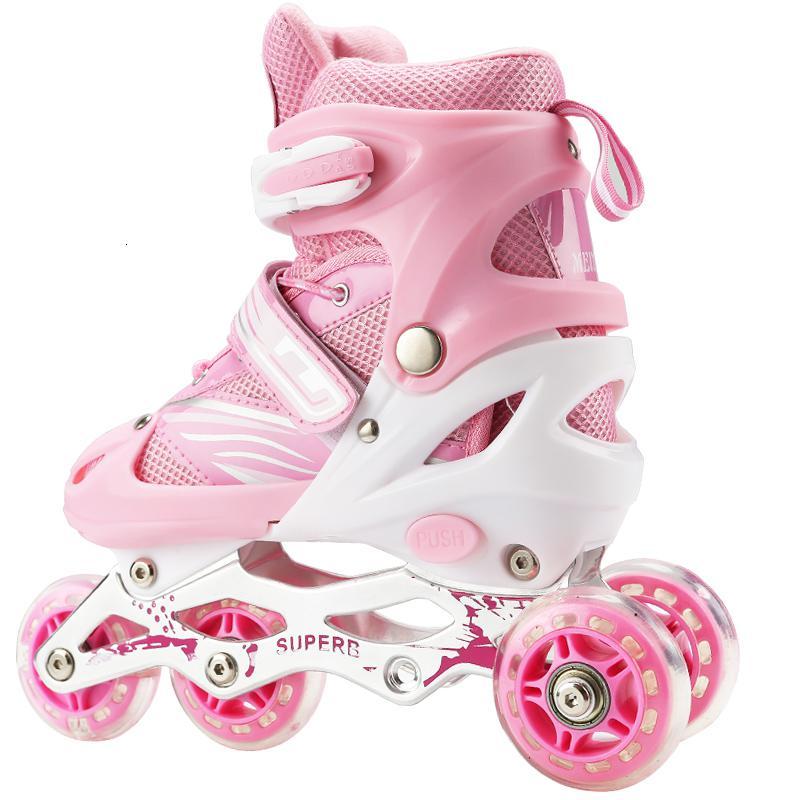 新品直营儿童轮滑鞋男女溜冰全套装童旱冰成人初学者可调节双排