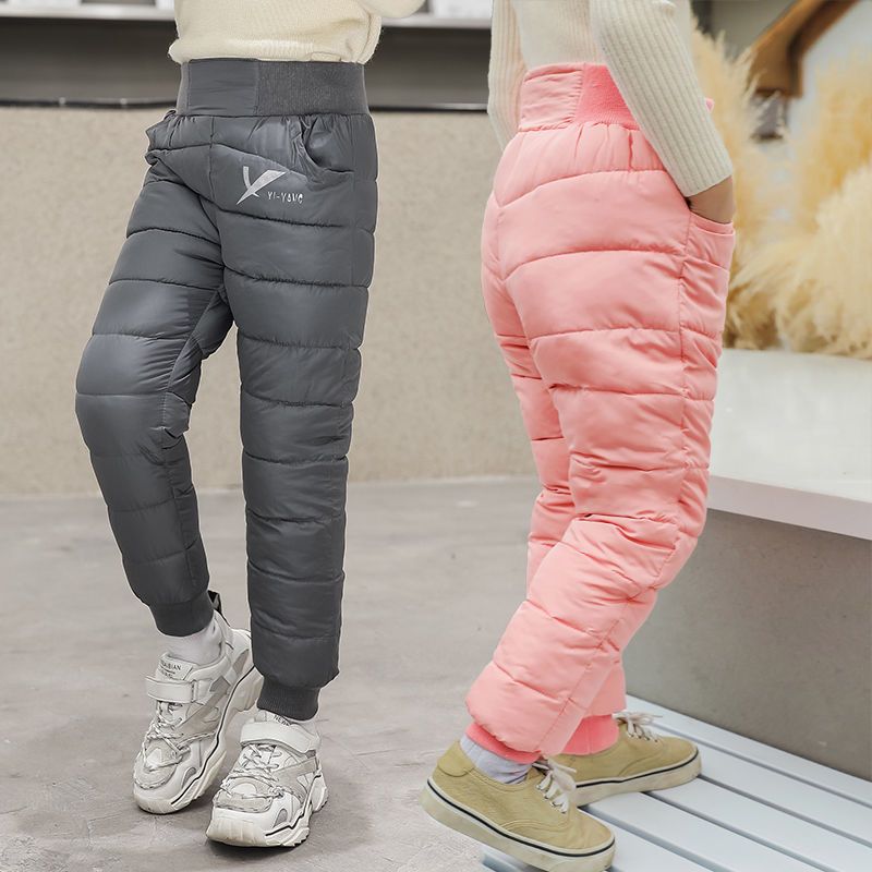 加绒加厚儿童羽绒棉裤保暖长裤中大童棉裤男女童冬季保暖裤潮