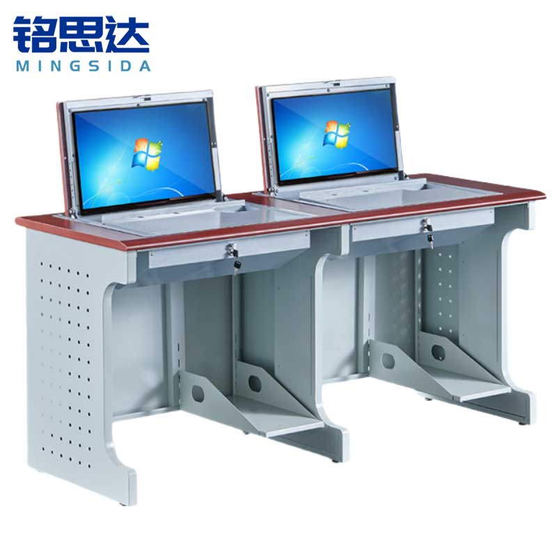铭思达翻转电脑桌双人位张