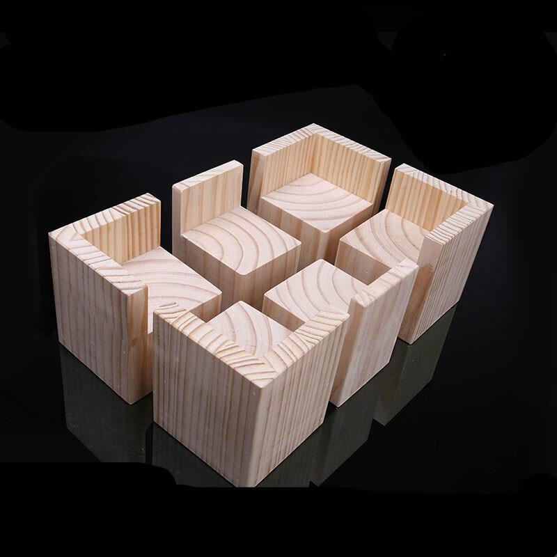 KB床脚垫腿木块茶几脚垫高块实木支撑脚沙发脚桌腿加高垫柜脚 内15x15cm增高3cm/个高清大图