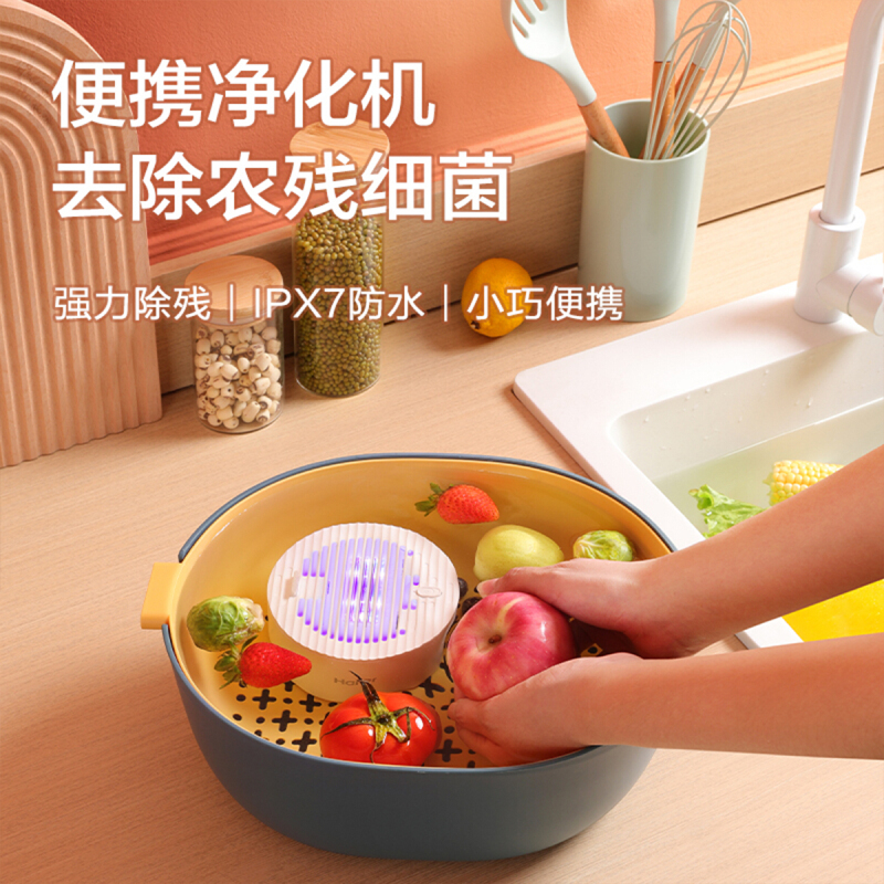 海尔(Haier)果蔬清洗机家用便携智能洗菜机食材水果蔬菜肉类全自动净化器 果蔬机HJ-F713