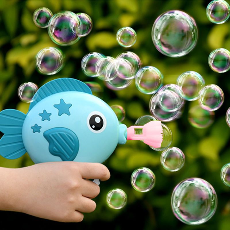 儿童吹泡泡机玩具抖音同款泡泡网红少女女孩可爱小鱼泡泡器手动 粉色