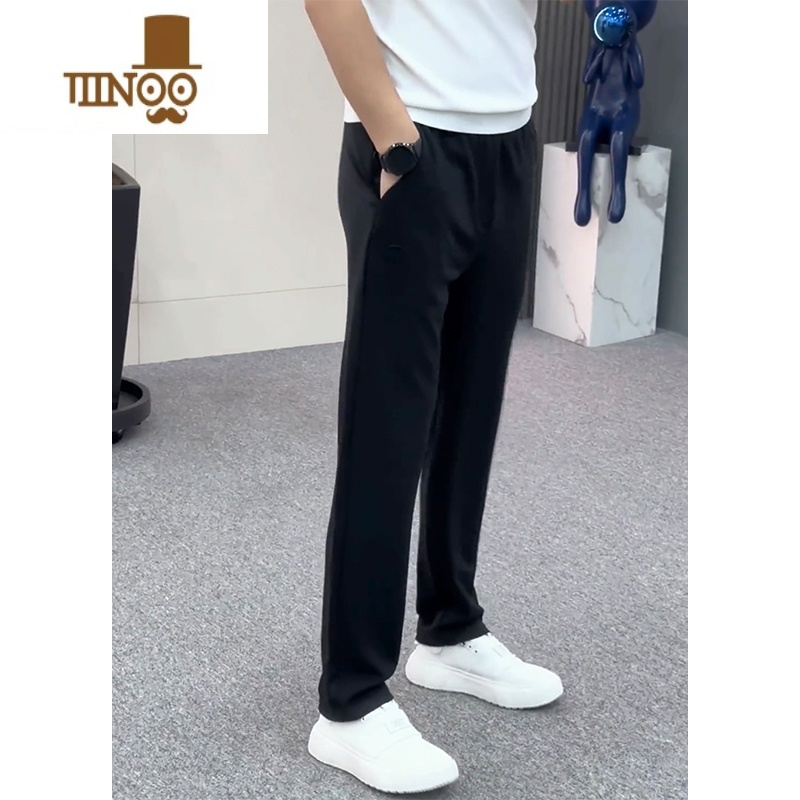 YANXU2023秋季运动休闲裤男士百搭阔腿直筒卫裤潮流弹力网红宽松哈伦裤高清大图