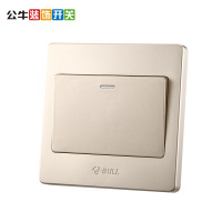 公牛(BULL)单开单控一开单控开关单联开关插座面板电灯开关面板金色G07K111Y(U6)