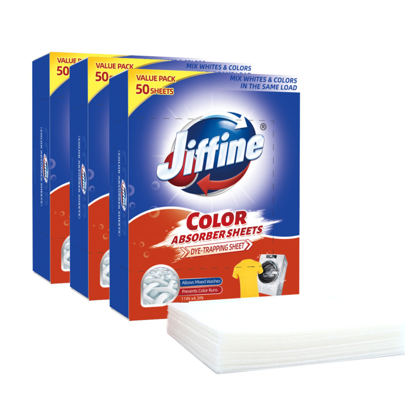 JIFFINE 吸色片50片/盒防串色洗衣片防染色洗衣专用盒装色母片高清大图