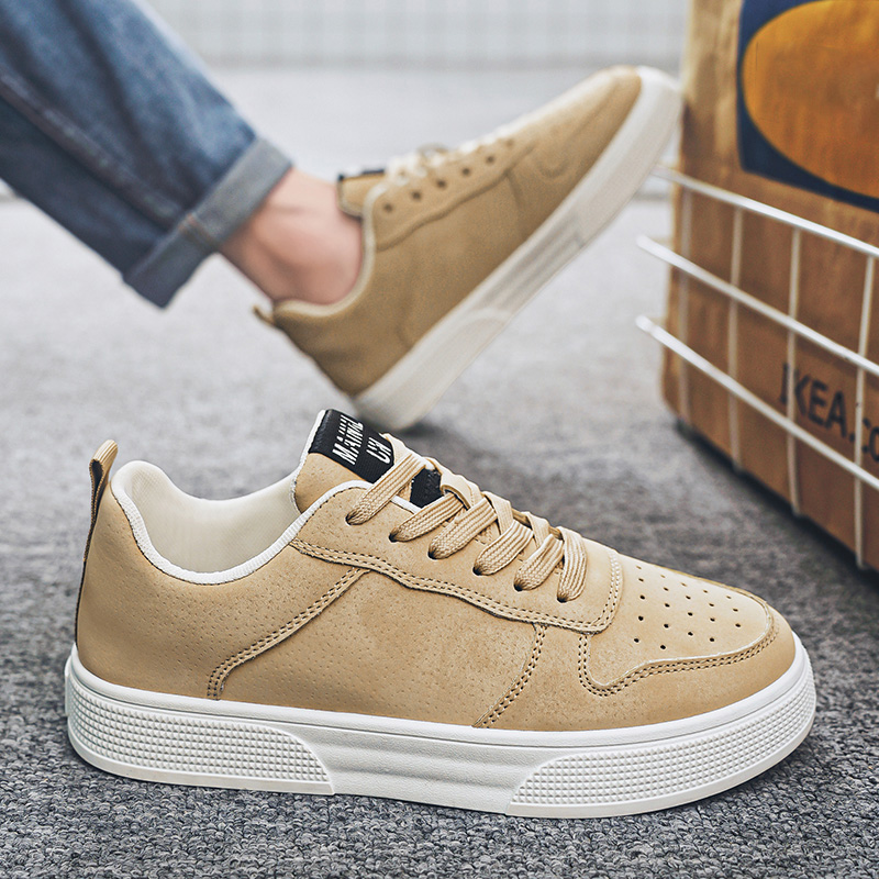 La Chessiers2024新款春秋透气运动休闲板鞋舒适轻便百搭潮鞋子男款厚底男鞋高清大图