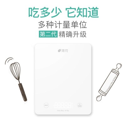 白色 健康食物秤健身卡路里小型便携厨房电子称高精准支持多种单位