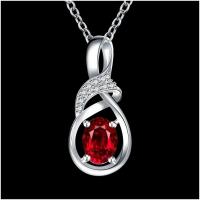 N028Women Silver Necklace 日韩简约水滴坠项链女锁骨首饰银饰送女朋友七夕情人节礼物