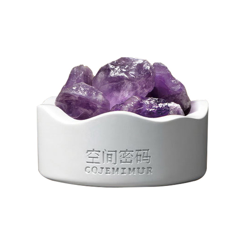 臻远 ZY-ZGTT-55 香薰晶石 不规则乌拉圭紫水晶 悬庭玉兰(含10ml精油)