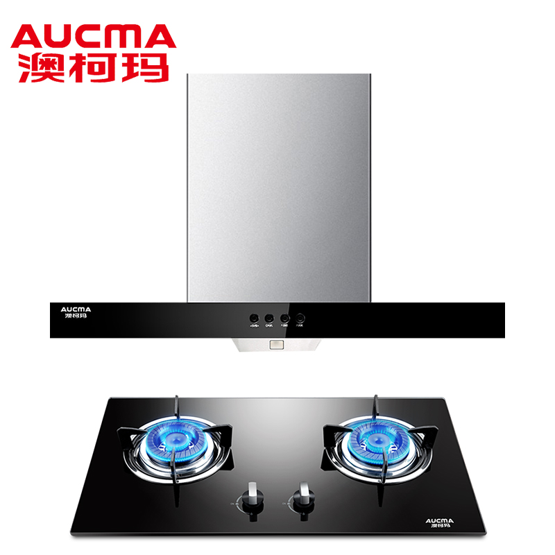 澳柯玛(AUCMA) 大吸力欧式抽吸油烟机灶具套装烟灶套餐两件套按键622+12B大风压(液化气)高清大图