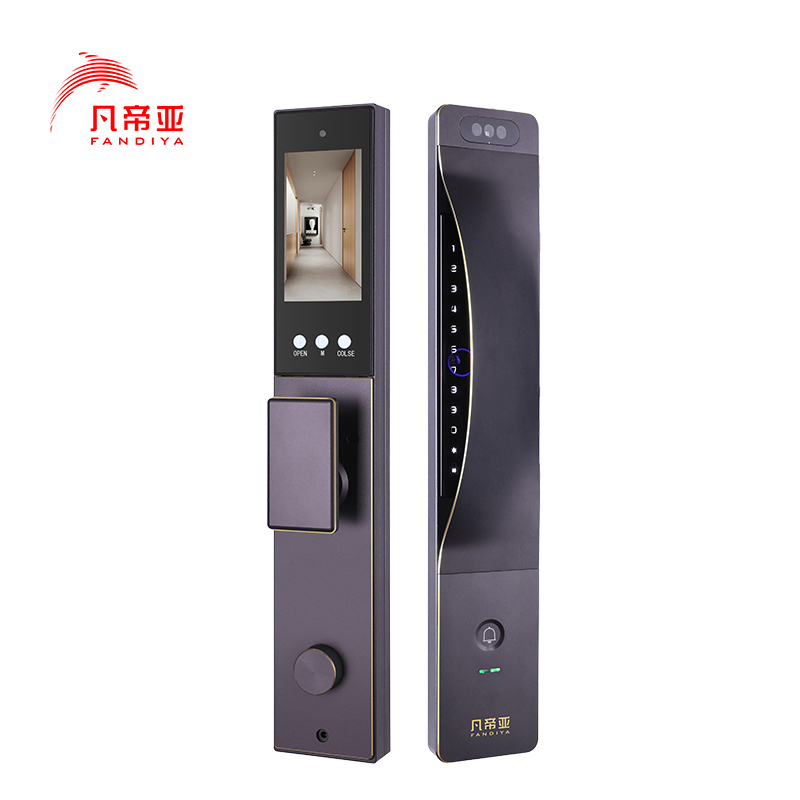 凡帝亚智能门锁 全金属面板C30人脸识别远程主被动可视对讲航空铝合金材质APP智控26升级版高清大图