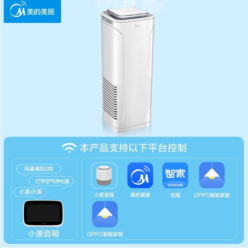 美的(Midea)空气净化器KJ400G-E33 家用净化器除甲醛除菌 WIFI智控智能家电空气净化器图片