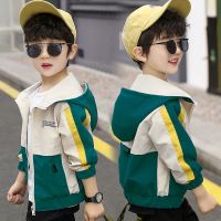 男童秋装外套洋气中大童2021新款男孩儿童上衣小孩韩版春秋款童装 拼色外套绿色春秋款 110码建议身高100cm