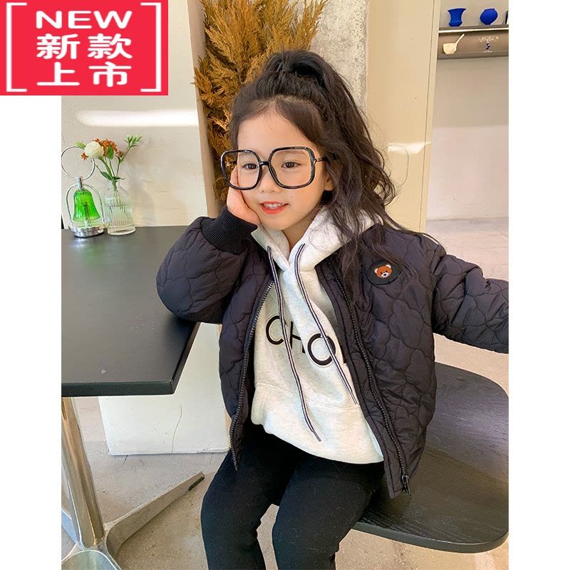 可莉允女童加厚外套秋冬装新款宝宝洋气防风上衣韩版儿童棒球服夹克棉袄棉服图片