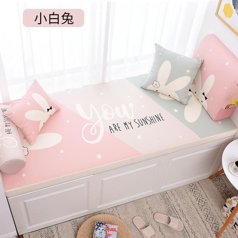 BONJEAN飘窗垫窗台垫榻榻米垫卡座简约现代阳台垫子飘窗台垫四季通用定做 小白兔内胆可选：海绵/乳胶