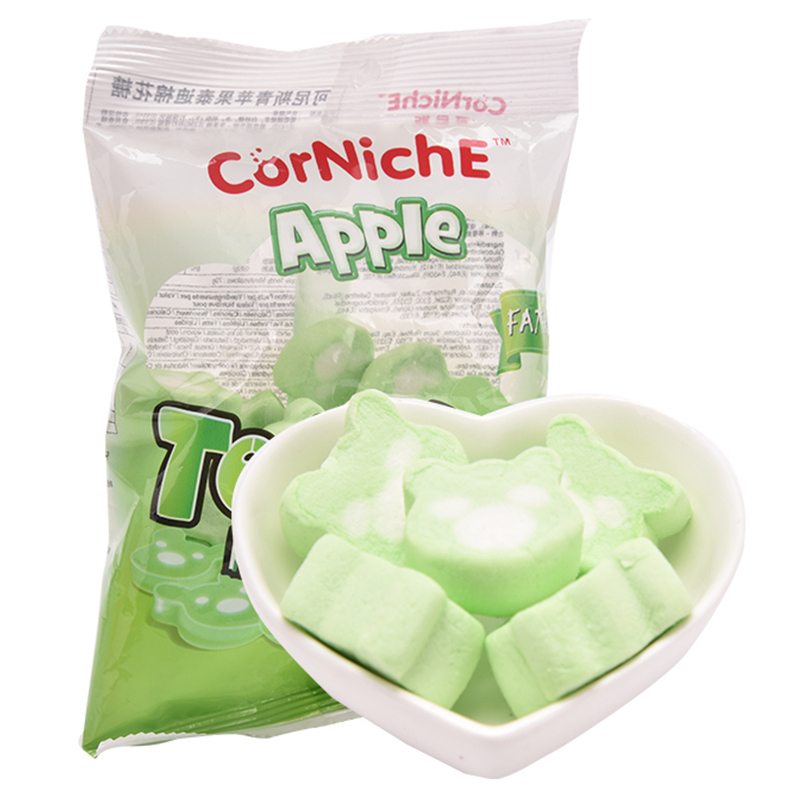 可尼斯(Corniche)青苹果味泰迪棉花糖70g 菲律宾进口儿童休闲零食糖果喜糖软糖