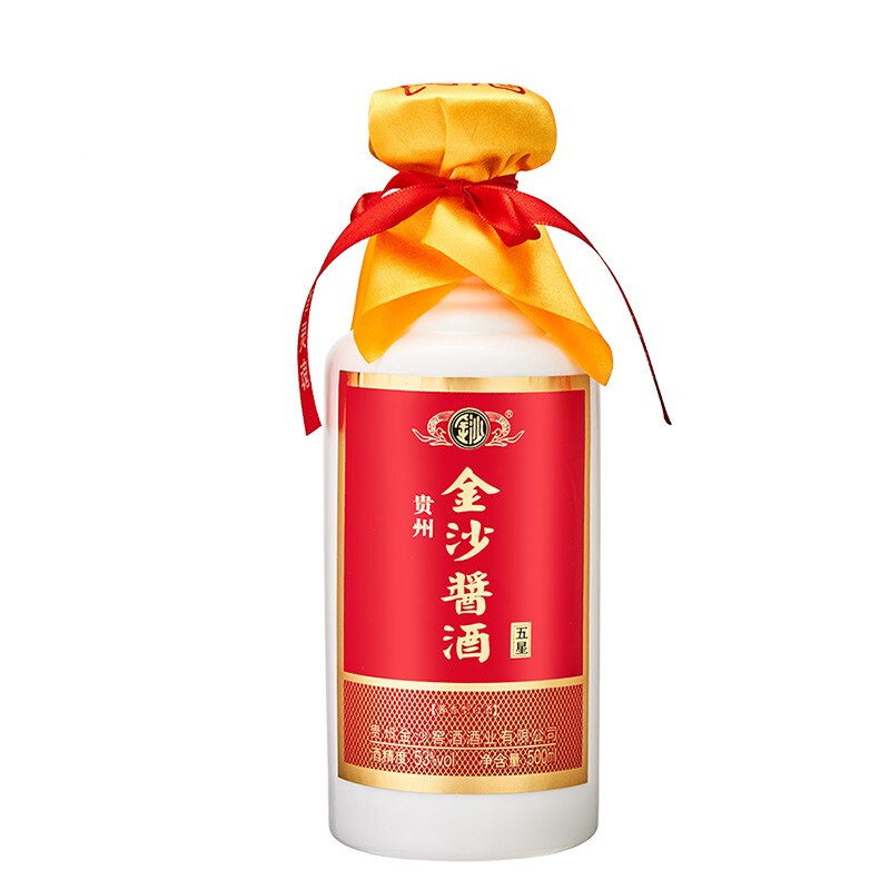 金沙酒 酱酒五星 53度 500ml*6瓶整箱装 酱香型白酒 贵州金沙回沙酒 纯粮食高度白酒