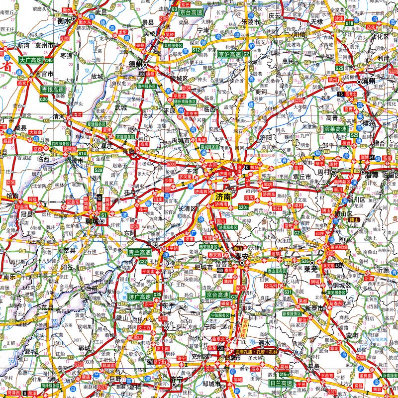 地图册鲁京津冀鲁豫皖服务区高速国道详细到乡镇山东省地图出>800_800
