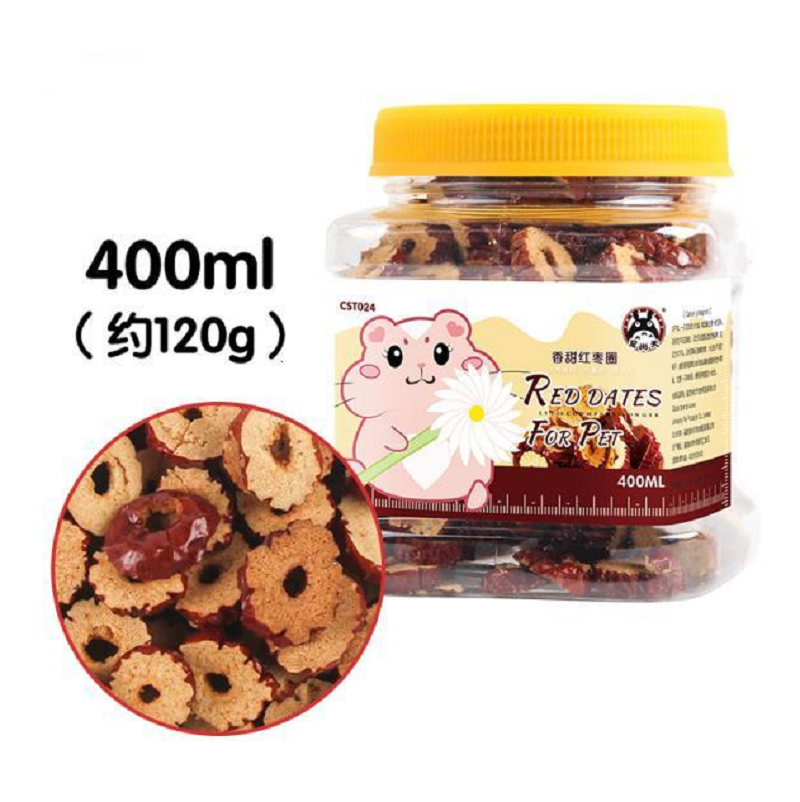 宠物小红枣圈粒400ml 仓鼠兔子豚鼠龙猫零食松鼠 小宠零食 默认颜色 默认尺寸