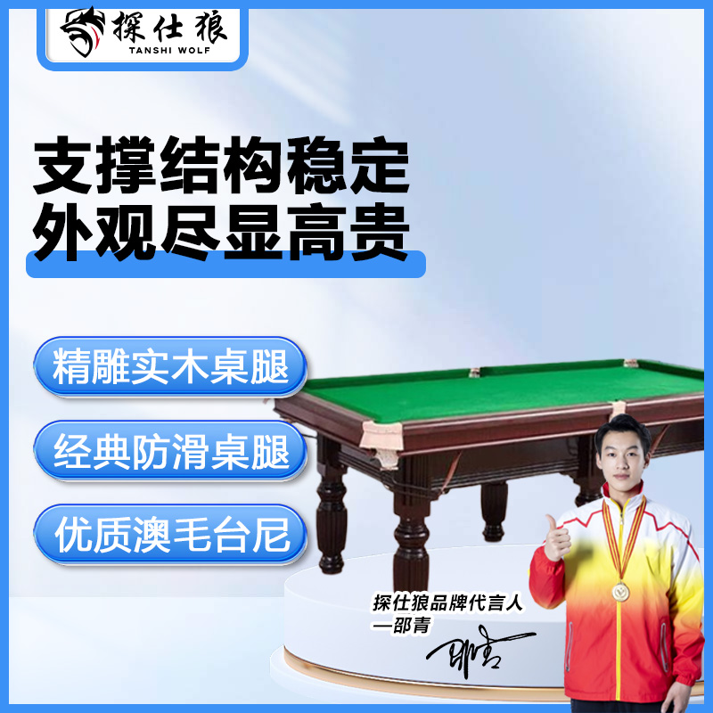 探仕狼 大理石台球桌标准型成人家用美式黑八桌球台 TSL-H8Z