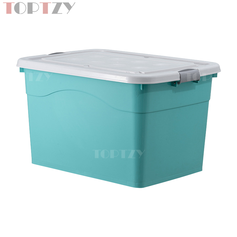 toptzy TZ3111307 塑料收纳箱衣服整理箱杂物储物箱子 80L绿色
