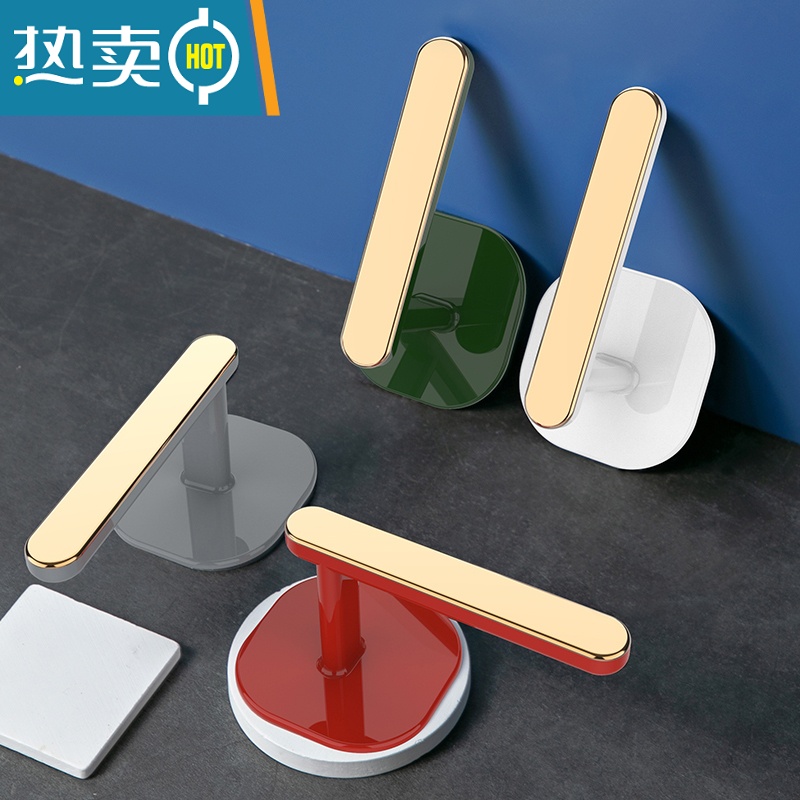 敬平卫生间卷纸架壁挂式免打孔洗手间放洗脸巾的架子浴室筒厕所纸巾盒 轻奢绿[1个装]高清大图