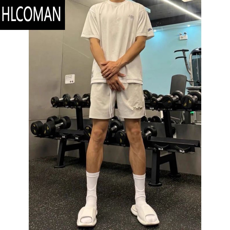 HLCOMAN美式夏季潮流宽松透气四五分篮球裤男女美式健身速干运动网眼短裤