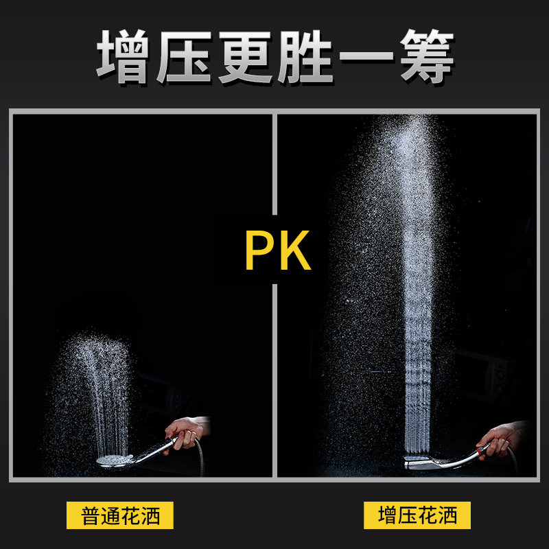 优勤淋浴花洒套装增压花洒喷头淋雨顶喷龙头手持软管300孔