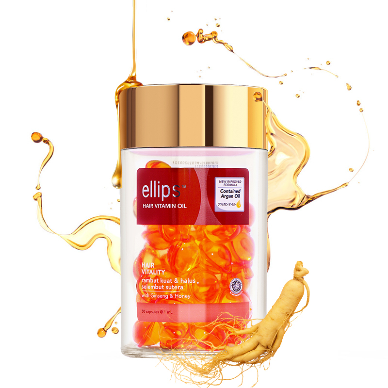 ellips意立诗护发精油精华胶囊印尼巴厘岛维生素焕活护发油防毛躁柔顺 人参蜂蜜 1ml×50粒