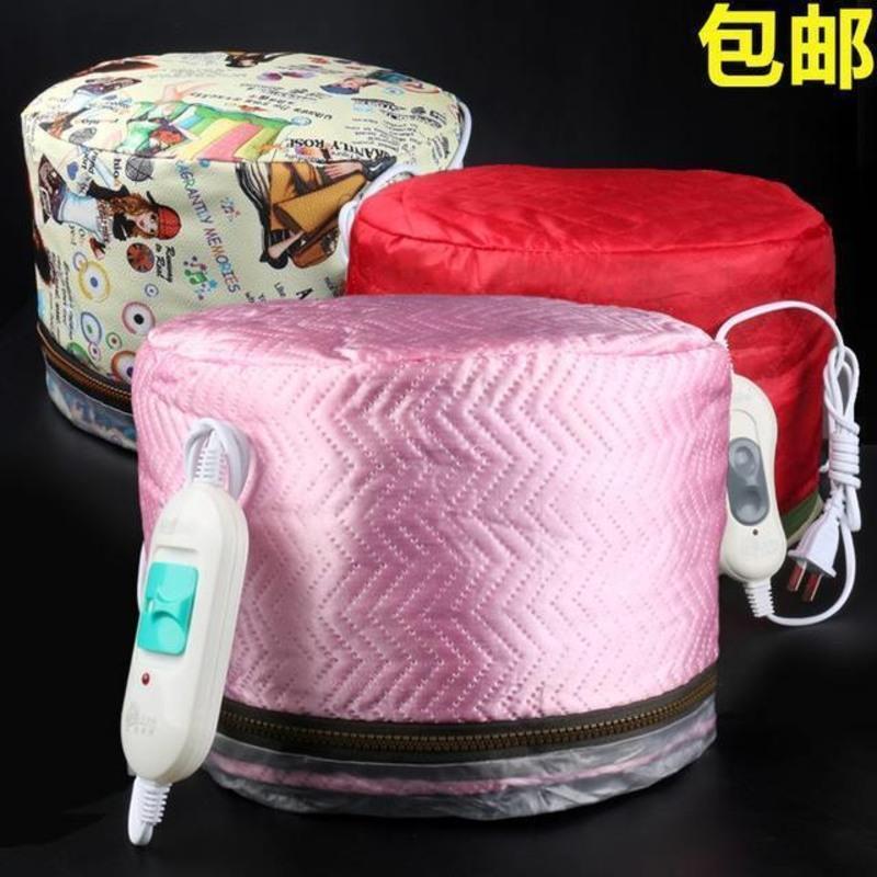 理发店加热烫发帽发膜发廊大号蒸发焗油机家用头发护理电热帽子 红色