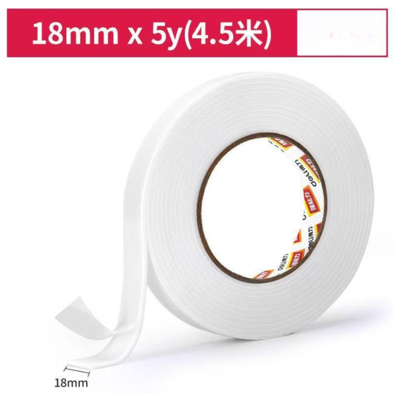 得力30411EVA泡棉双面胶带18mm*5y*2.5mm(10卷/袋) 1袋