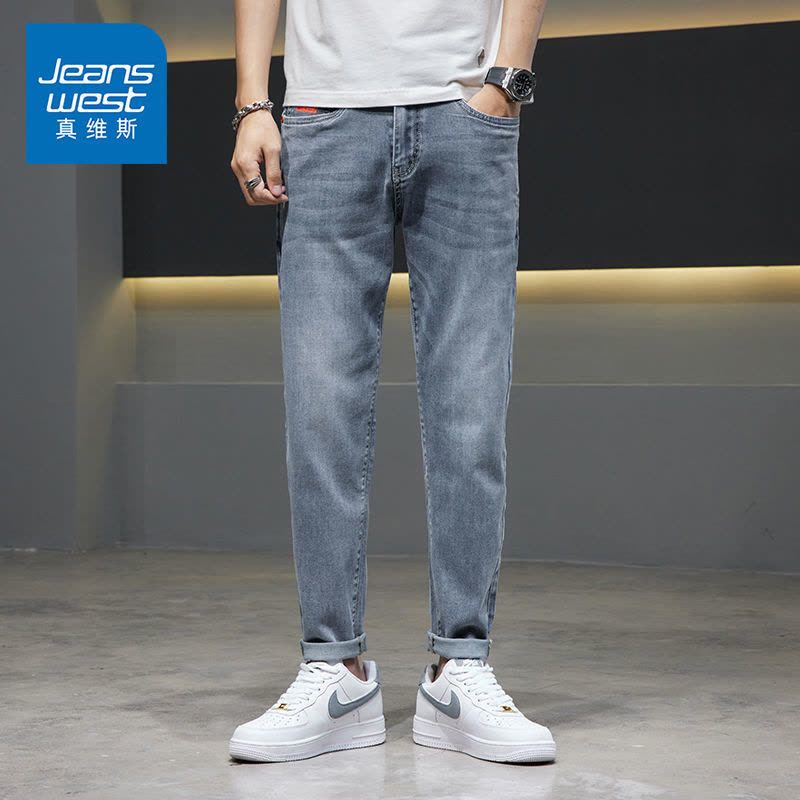 真维斯春夏薄款牛仔裤宽松直筒长裤休闲复古潮牌2022新款男士裤子图片