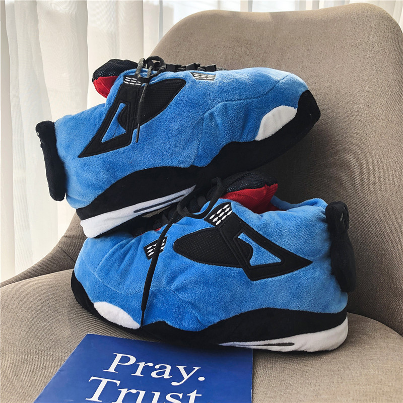 1绛天恶搞aj1棉拖鞋冬季新款情侣男女冬季胖胖面包鞋a锥棉鞋月子棉