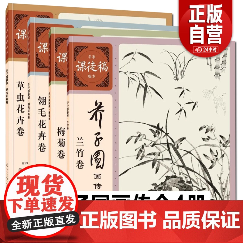 新版《芥子园画传》兰竹卷·梅菊卷·翎毛花卉卷·草虫花卉卷 临摹鉴赏名家课徒稿临本系列丛书中国画技法上海人民美术出版社 Y