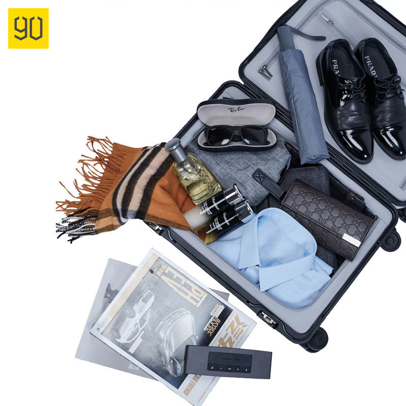 小米(MI) 90分框体旅行箱20英寸密码锁行李箱 大容量轻盈行李箱静音万向轮密码锁登机箱 蓝色 20英寸
