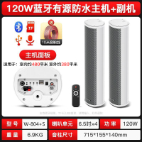 先科(SAST)W-804 户外蓝牙防水音柱 室外挂墙壁挂式音响功放喇叭套装音箱学校操场会议广播店铺音乐一拖一