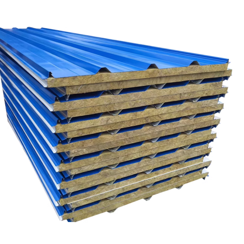 中锦科技 彩钢板 岩棉夹心板 隔热板 顶板(厚度100mm)平方米高清大图